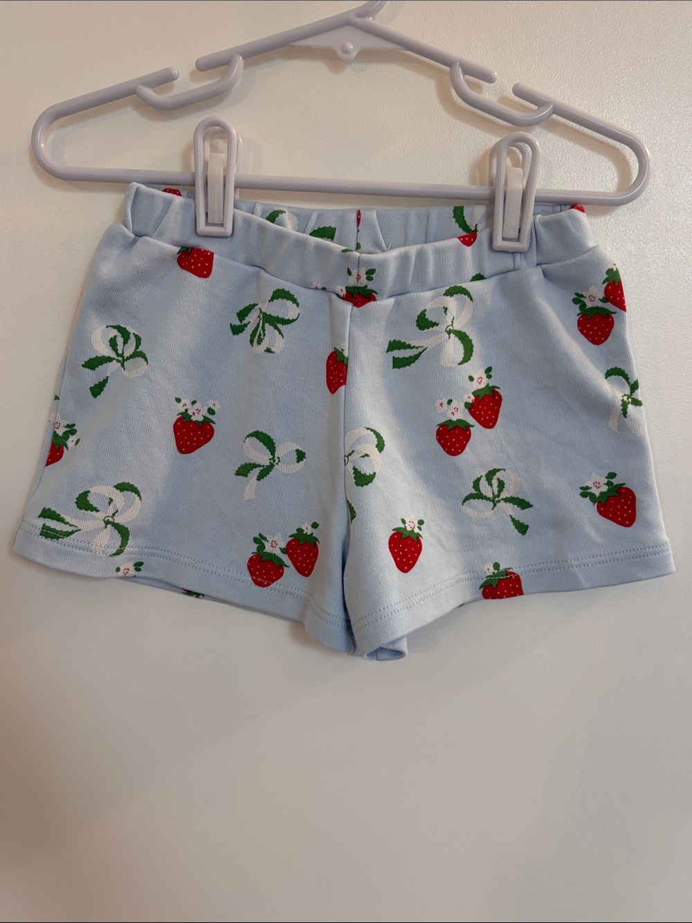 The Beaufort Bonnet Company Light Blue Strawberry Print Girls' Shorts